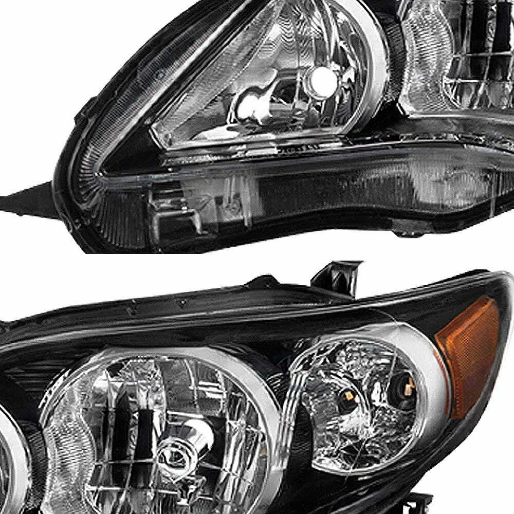 2011-2013 Toyota Corolla Par Focos Fondo Negro (Chofer & Pasajero) - PAL Auto Parts