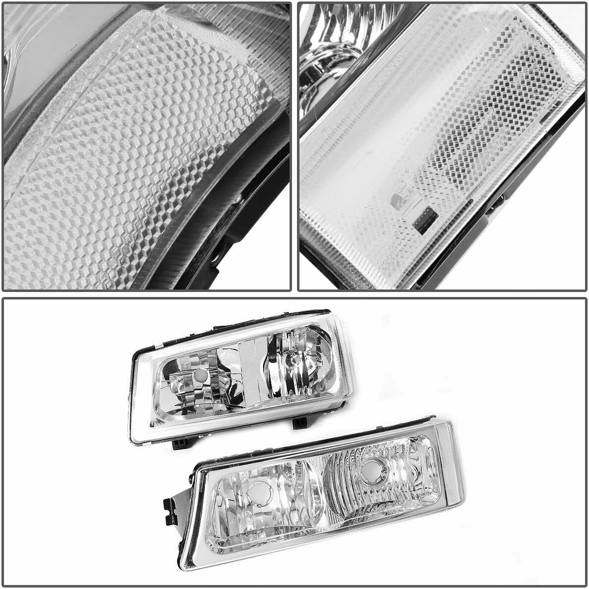 2003-2006 Chevrolet Silverado Par Focos Fondo Cromado (Chofer & Pasajero) - PAL Auto Parts