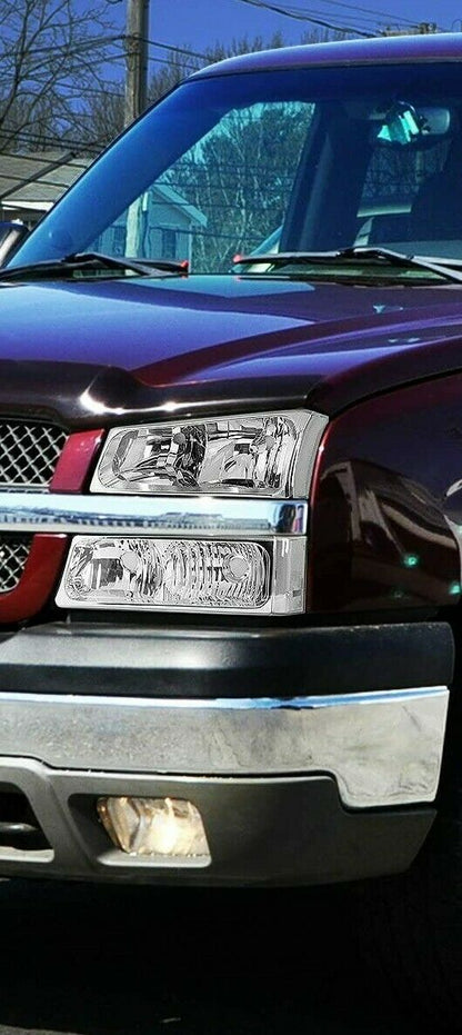 2003-2006 Chevrolet Silverado Par Focos Fondo Cromado (Chofer & Pasajero) - PAL Auto Parts