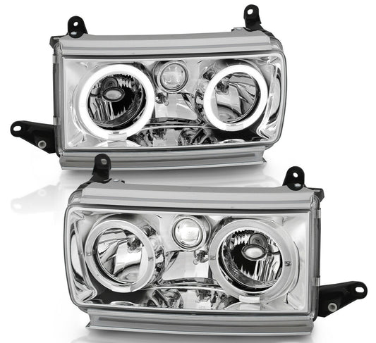1991-1994 Toyota Land Cruisier FJ82 Par Focos Fondo Cromado (Chofer & Pasajero) - PAL Auto Parts