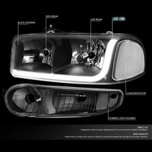 Cargar imagen en el visor de la galería, 1999-2007 GMC Sierra Par Focos Fondo Negro LED (Chofer &amp; Pasajero) - PAL Auto Parts
