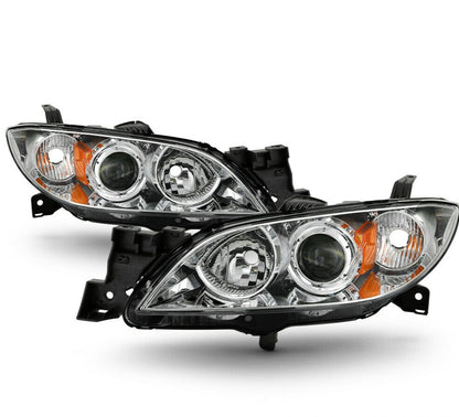 2004-2009 Mazda 3 Par Focos Fondo Cromado ( Chofer & Pasajero) - PAL Auto Parts