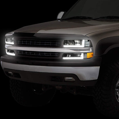 1999-2002 Chevrolet Silverado Par Focos LED Fondo Negro (Chofer & Pasajero) - PAL Auto Parts