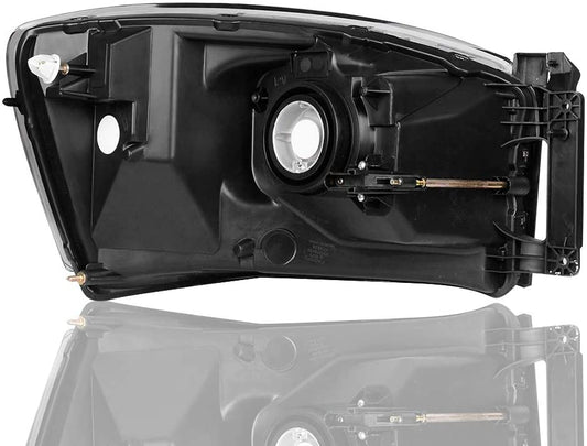 2006-2009 Dodge Ram 1500 Par Focos Fondo Negro (Chofer & Pasajero) - PAL Auto Parts