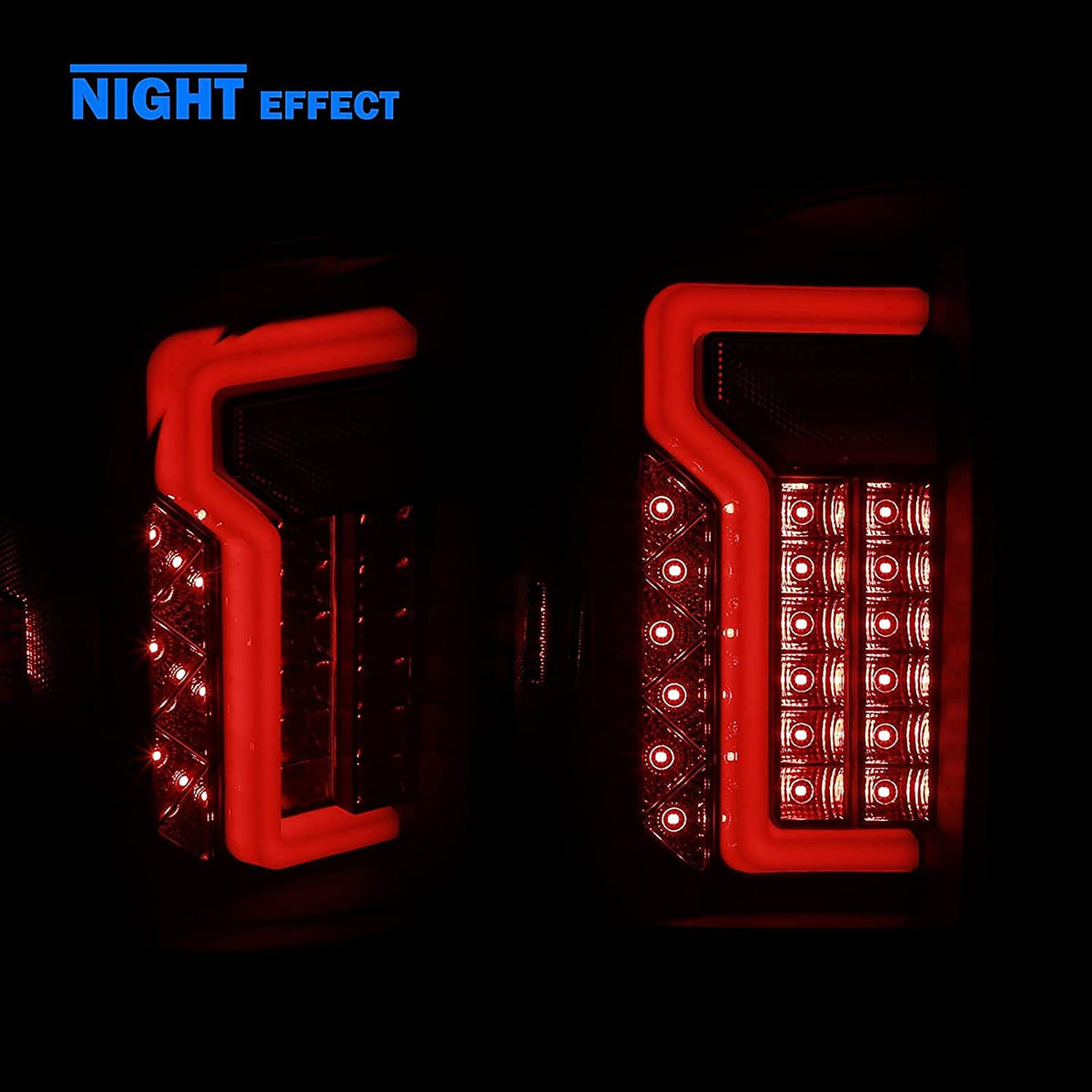 2016-2021 Toyota Tacoma par Focos Traseros Fondo Negro LED (Chofer & Pasajero) - PAL Auto Parts