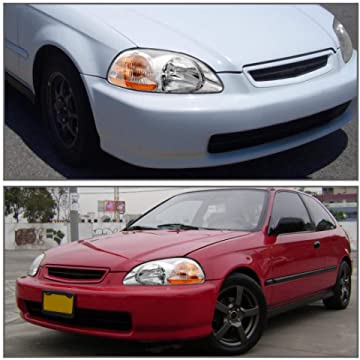 1996-1998 Honda Civic Par Focos Fondo Cromado (Chofer & Pasajero) - PAL Auto Parts