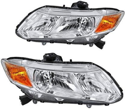 2012-2015 Honda Civic Par Focos Fondo Cromado (Chofer & Pasajero) - PAL Auto Parts