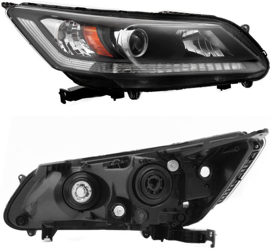 2013-2015 Honda Accord Par Focos Fondo Negro (Chofer & Pasajero) - PAL Auto Parts