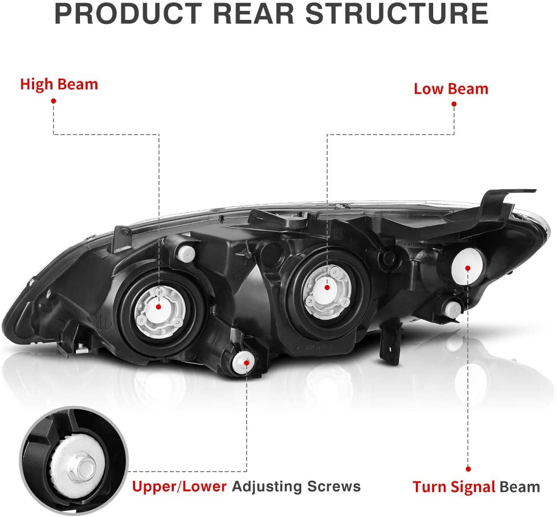 2004-2005 Honda Civic Par Focos Fondo Cromado (Chofer & Pasajero) - PAL Auto Parts
