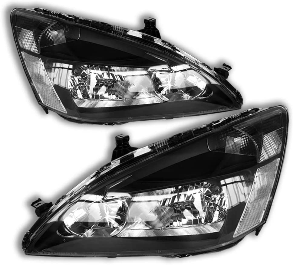 2003-2007 Honda Accord Par Focos Fondo Negro (Chofer & Pasajero) - PAL Auto Parts