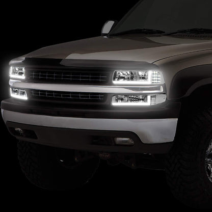 1999-2002 Chevrolet Silverado Par Focos LED Fondo Cromado (Chofer & Pasajero) - PAL Auto Parts