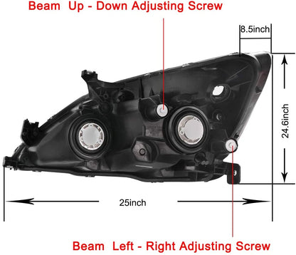 2003-2007 Honda Accord Par Focos Fondo Cromado (Chofer & Pasajero) - PAL Auto Parts