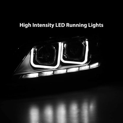 2013-2015 Honda Accord Par Focos Fondo Negro LED U (Chofer & Pasajero) - PAL Auto Parts
