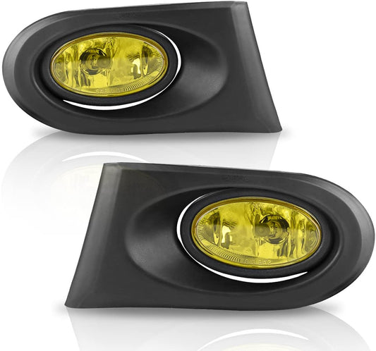 2002-2004 Acura RSX Par Fog Lights Fondo Amarillo (Chofer & Pasajero) - PAL Auto Parts
