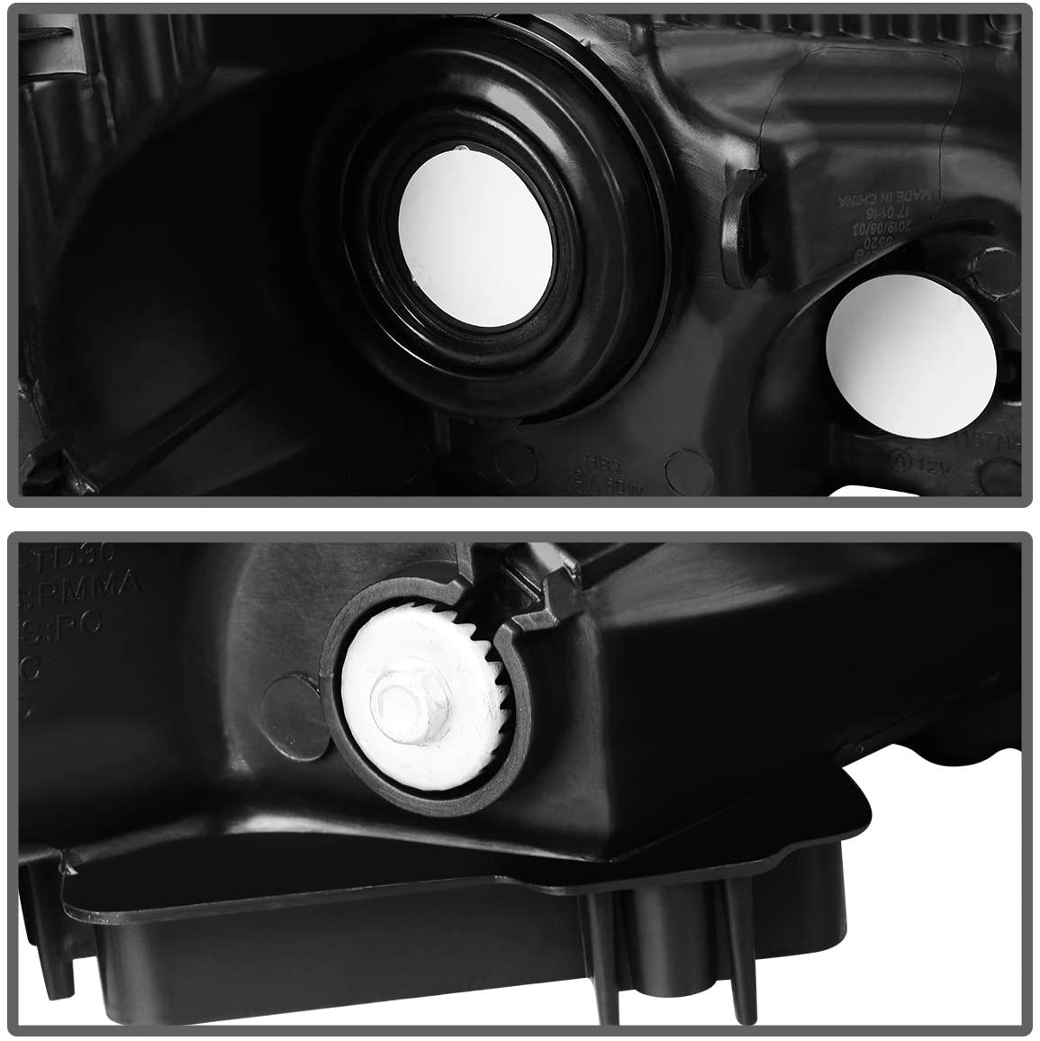 2008-2012 Honda Accord Par Focos Fondo Negro (Chofer & Pasajero) - PAL Auto Parts