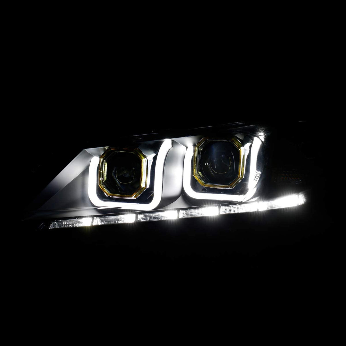 2013-2015 Honda Accord Par Focos Fondo Negro LED U (Chofer & Pasajero) - PAL Auto Parts