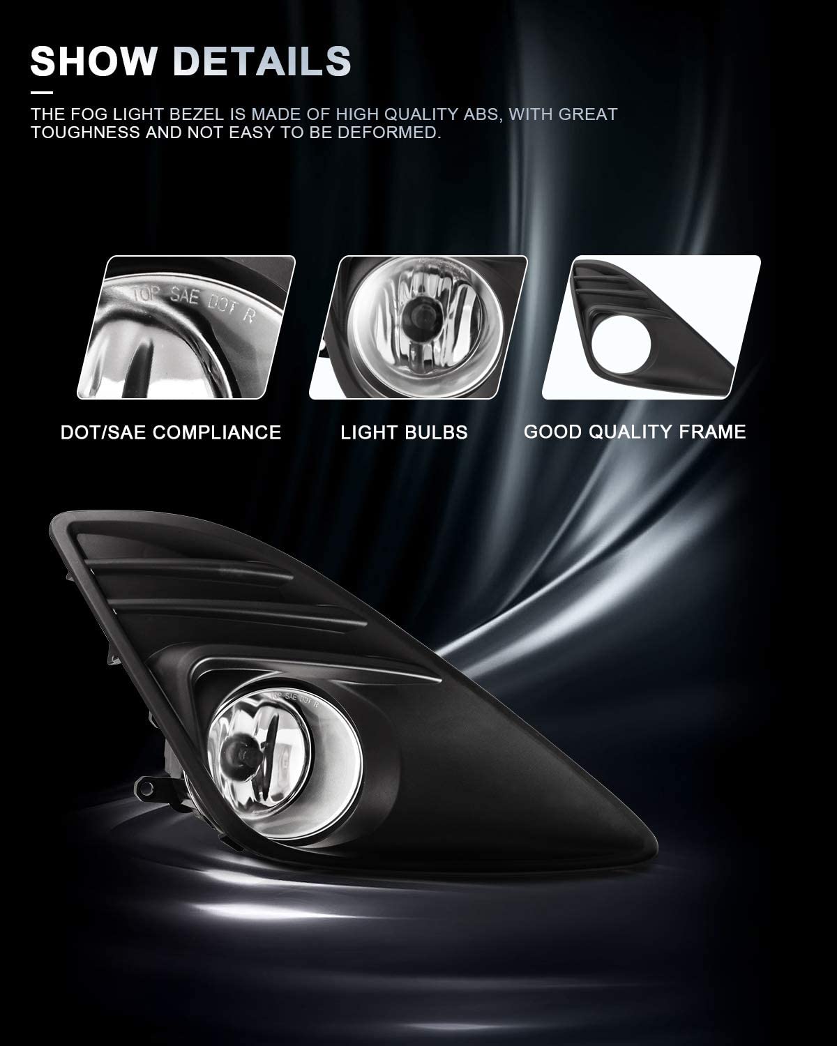 2012-2014 TOYOTA CAMRY PAR FOCOS FOG LIGHTS FONDO CROMADO (CHOFER & PASAJERO) - PAL Auto Parts