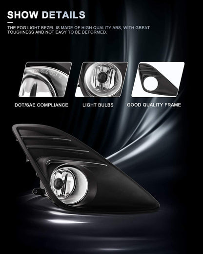 2012-2014 TOYOTA CAMRY PAR FOCOS FOG LIGHTS FONDO CROMADO (CHOFER & PASAJERO) - PAL Auto Parts