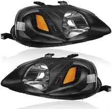 Cargar imagen en el visor de la galería, 1999-2000 Honda Civic Par Focos Fondo Negro (Chofer &amp; Pasajero) - PAL Auto Parts
