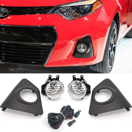 2014-2016 Toyota Corolla Par Focos Fog Lights Fondo Cromado (Chofer & Pasajero) - PAL Auto Parts