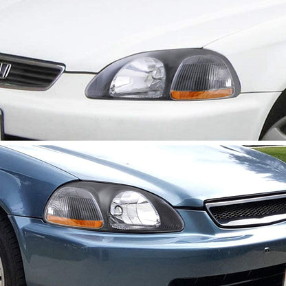 1996-1998 Honda Civic Par Focos Fondo Negro (Chofer & Pasajero) - PAL Auto Parts