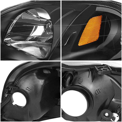 1999-2000 Honda Civic Par Focos Fondo Negro (Chofer & Pasajero) - PAL Auto Parts