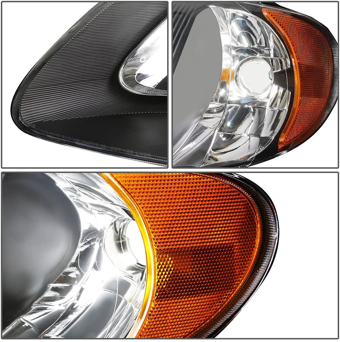 2001-2007 Dodge Caravan/Chrysler Town & Country Par Focos Fondo Negro (Chofer & Pasajero) - PAL Auto Parts