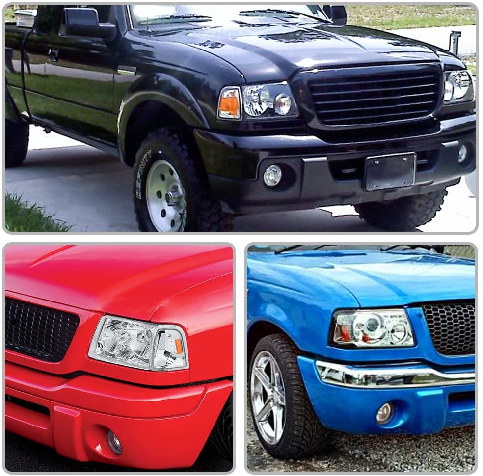 2001-2011 Ford Ranger Par Focos Fondo Cromado (Chofer & Pasajero) - PAL Auto Parts
