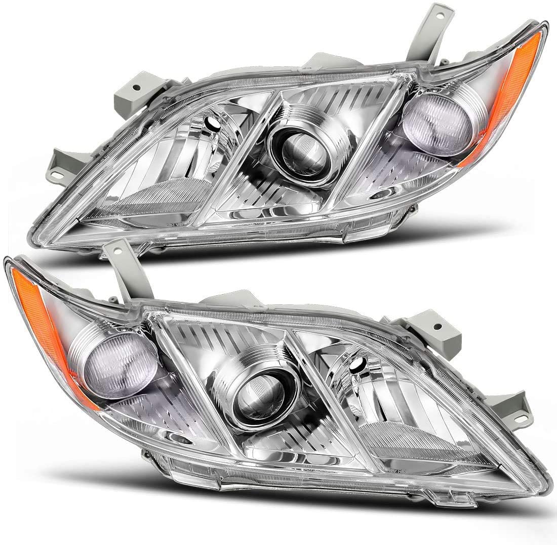 2007-2009 Toyota Camry Par Focos Fondo Cromado (Chofer & Pasajero) - PAL Auto Parts