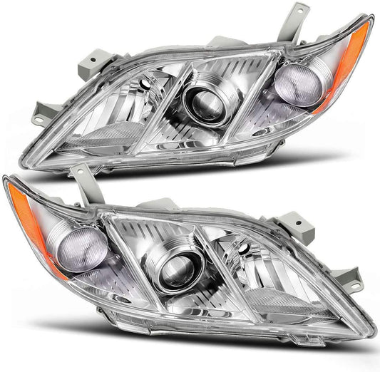2007-2009 Toyota Camry Par Focos Fondo Cromado (Chofer & Pasajero) - PAL Auto Parts