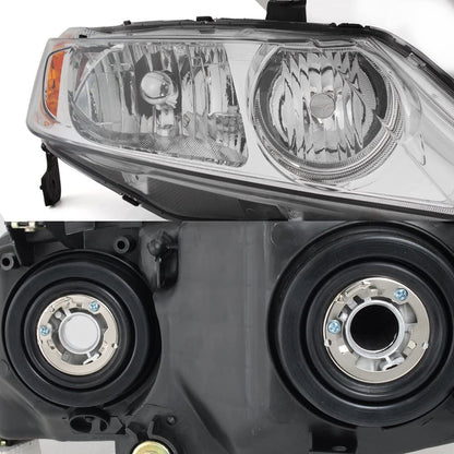 2006-2011 Honda Civic Par Focos Fondo Cromado (Chofer & Pasajero) - PAL Auto Parts