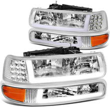 Cargar imagen en el visor de la galería, 1999-2002 Chevrolet Silverado Par Focos LED Fondo Cromado (Chofer &amp; Pasajero) - PAL Auto Parts
