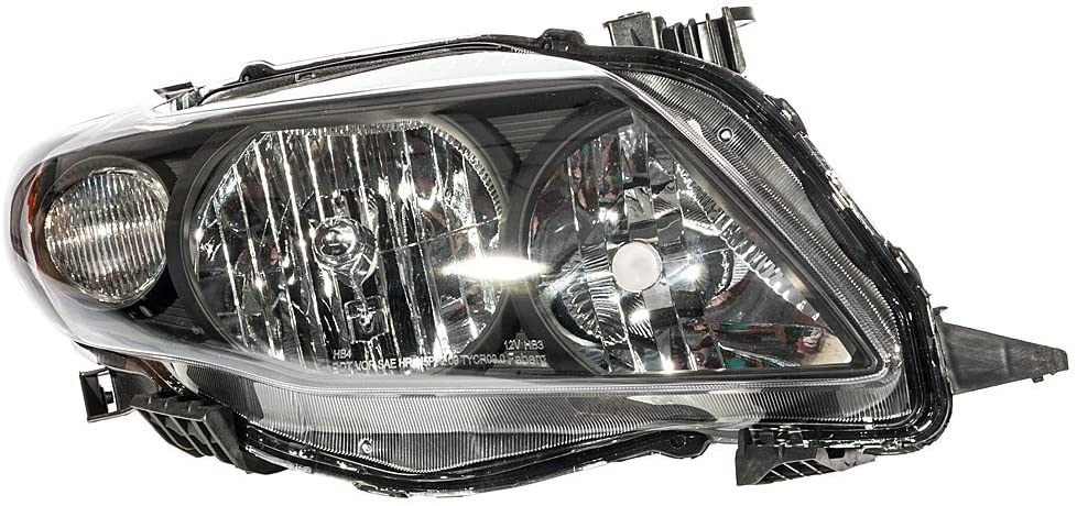 2009-2010 Toyota Corolla Par Focos Fondo Negro (Chofer & Pasajero) - PAL Auto Parts