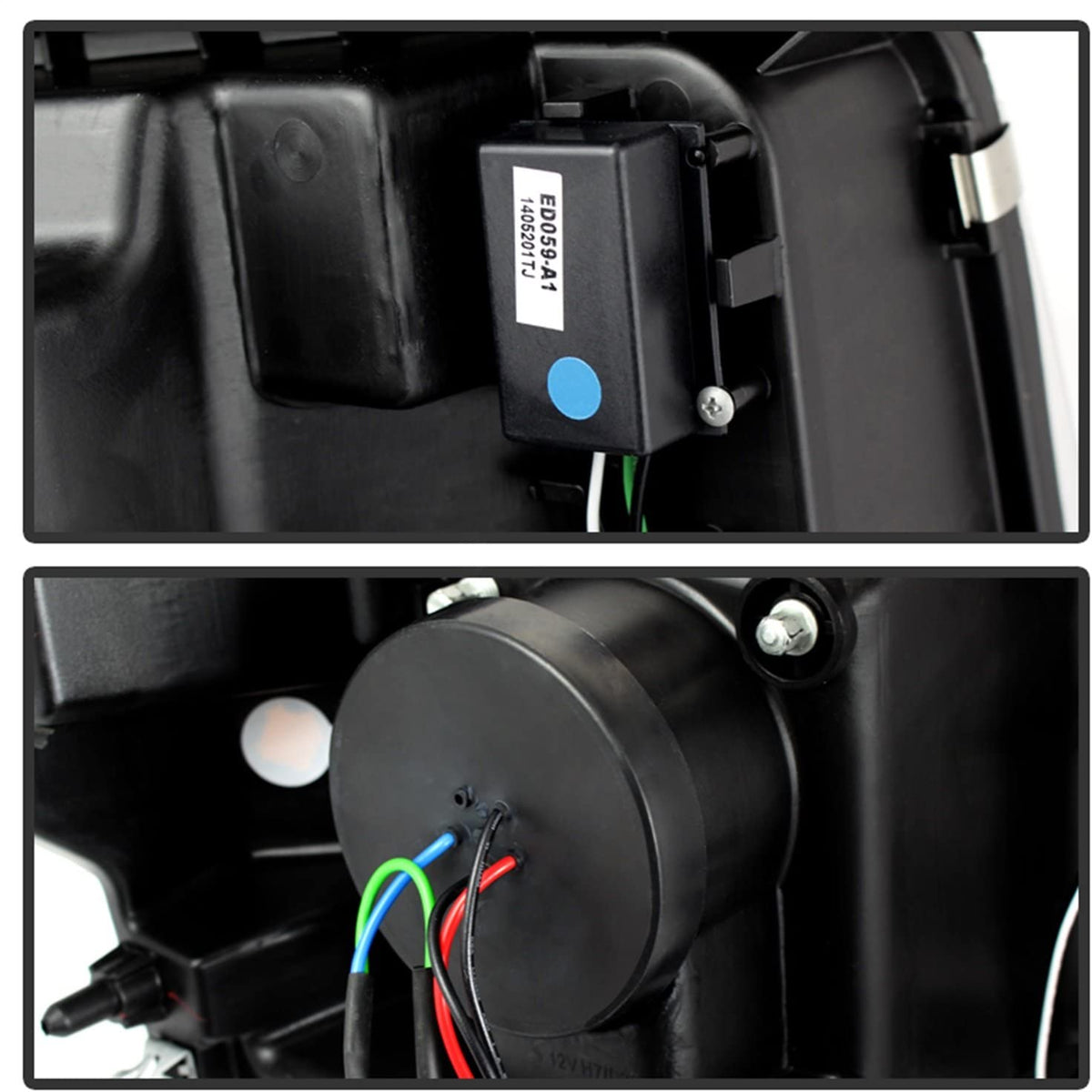 2009-2014 Ford F-150 Raptor SVT LED Tube DRL Projector Par Focos Fondo Negro (Chofer & Pasajero) - PAL Auto Parts