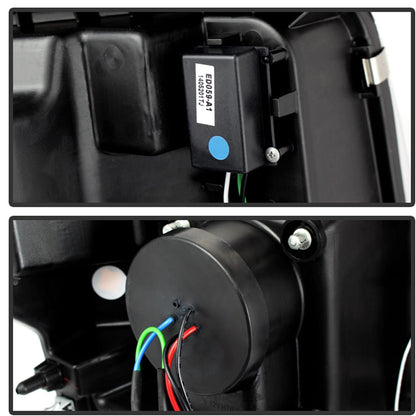 2009-2014 Ford F-150 Raptor SVT LED Tube DRL Projector Par Focos Fondo Negro (Chofer & Pasajero) - PAL Auto Parts