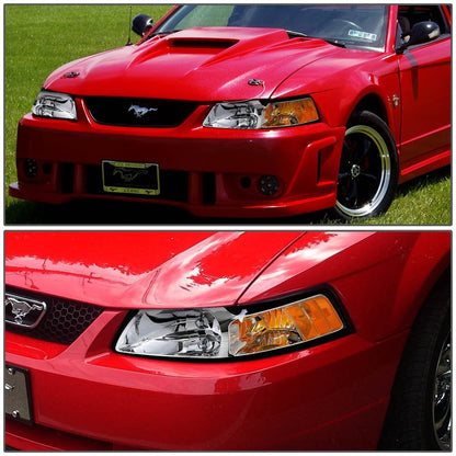 1999-2004 Ford Mustang Par Focos Fondo Cromado (Chofer & Pasajero) - PAL Auto Parts