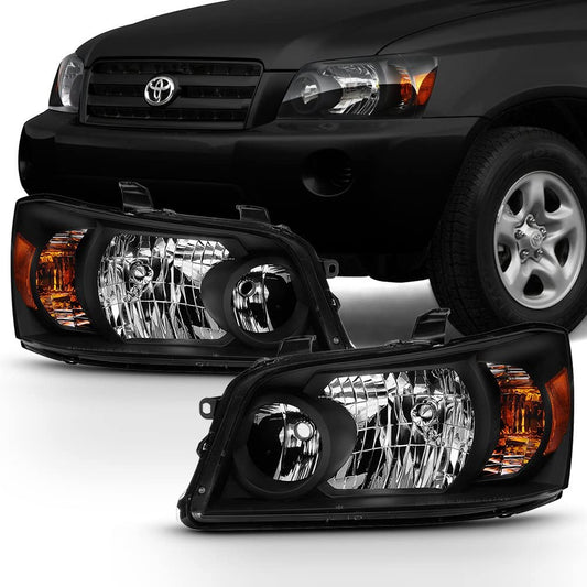 2004-2006 Toyota HighLander Par Focos Fondo Negro (Chofer & Pasajero)