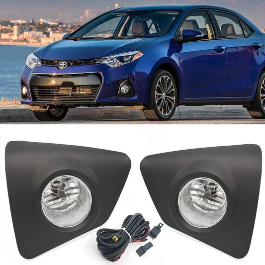 2014-2016 Toyota Corolla Par Focos Fog Lights Fondo Cromado (Chofer & Pasajero) - PAL Auto Parts