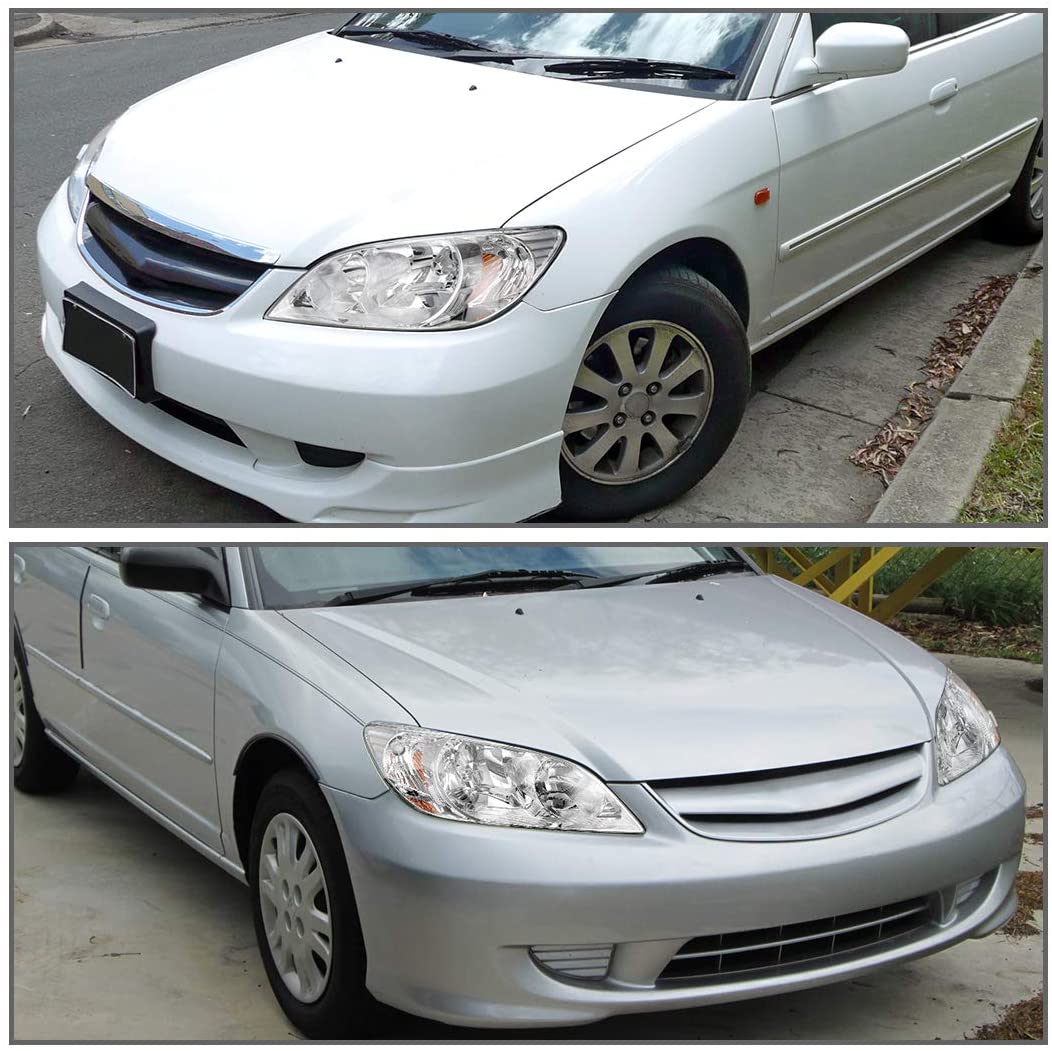 2004-2005 Honda Civic Par Focos Fondo Cromado (Chofer & Pasajero) - PAL Auto Parts