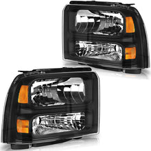 Cargar imagen en el visor de la galería, 2005-2007 Ford F-250/F-350/F-550 Par Focos Fondo Negro (Chofer &amp; Pasajero) - PAL Auto Parts
