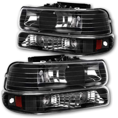 1999-2002 GMC Sierra Par Focos Fondo Negro (Chofer & Pasajero) - PAL Auto Parts