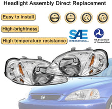 Cargar imagen en el visor de la galería, 1999-2000 Honda Civic Par Focos Fondo Cromado (Chofer &amp; Pasajero) - PAL Auto Parts
