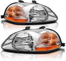 Cargar imagen en el visor de la galería, 1996-1998 Honda Civic Par Focos Fondo Cromado (Chofer &amp; Pasajero) - PAL Auto Parts
