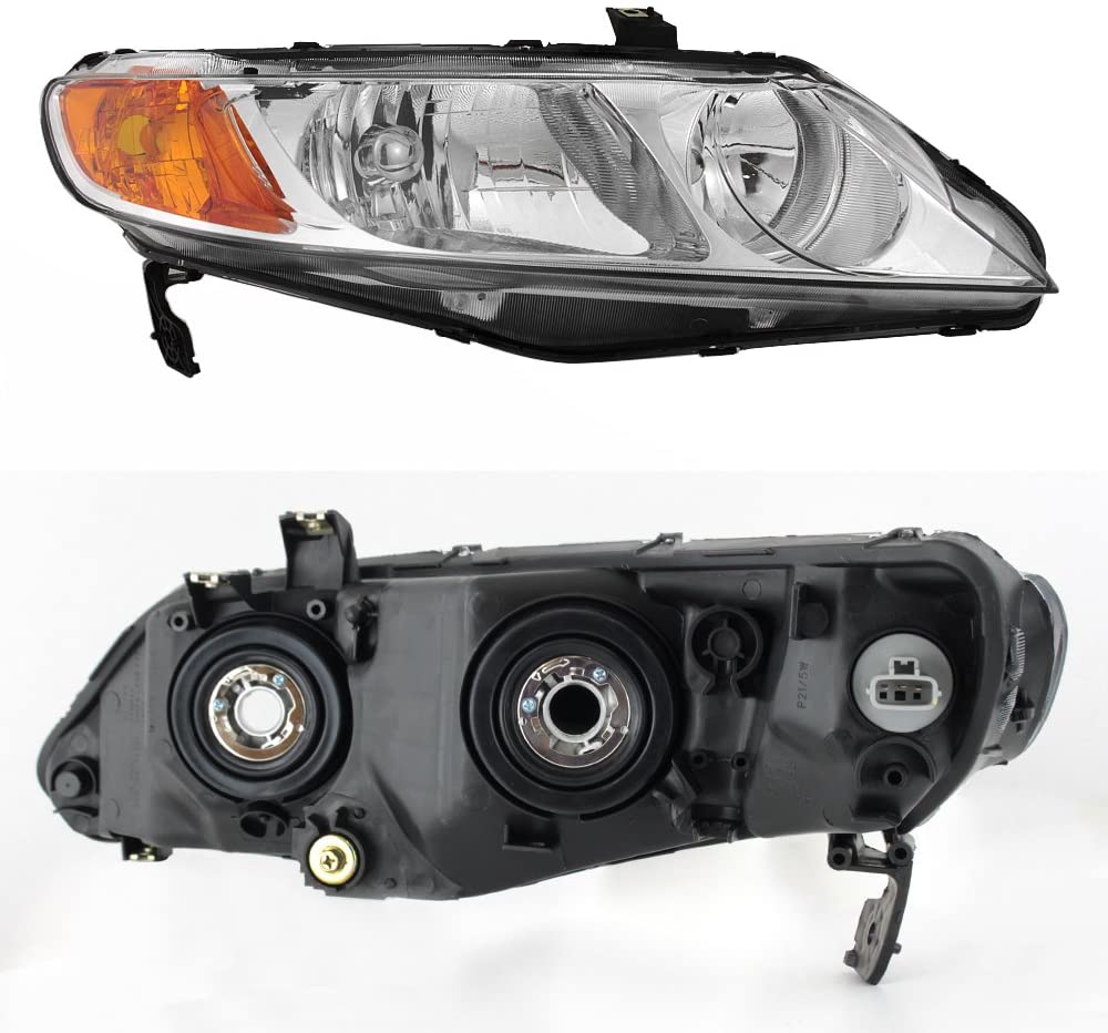 2006-2011 Honda Civic Par Focos Fondo Cromado (Chofer & Pasajero) - PAL Auto Parts