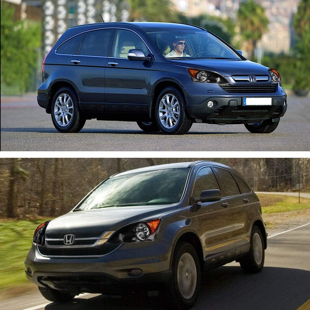 2007-2011 Honda CR-V/CRV Par Focos Fondo Negro (Chofer & Pasajero) - PAL Auto Parts