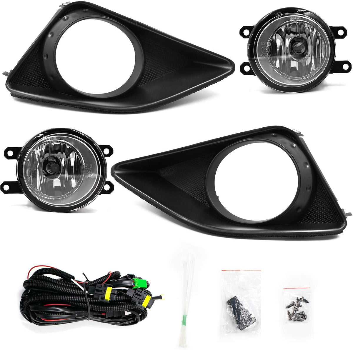 2009-2010 Toyota Corolla Par Focos Fog Lights Fondo Cromado (Chofer & Pasajero) - PAL Auto Parts