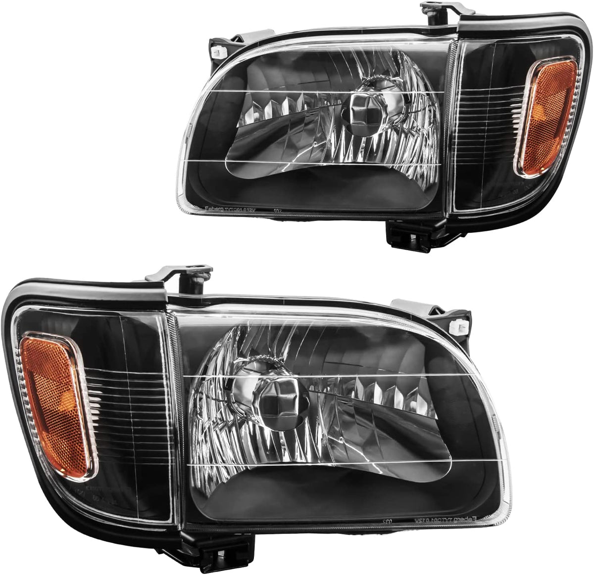 2001-2004 Toyota Tacoma Par Focos Fondo Negro (Chofer & Pasajero)