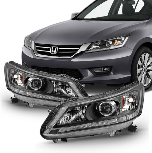 2013-2015 Honda Accord Par Focos Fondo Negro (Chofer & Pasajero) - PAL Auto Parts