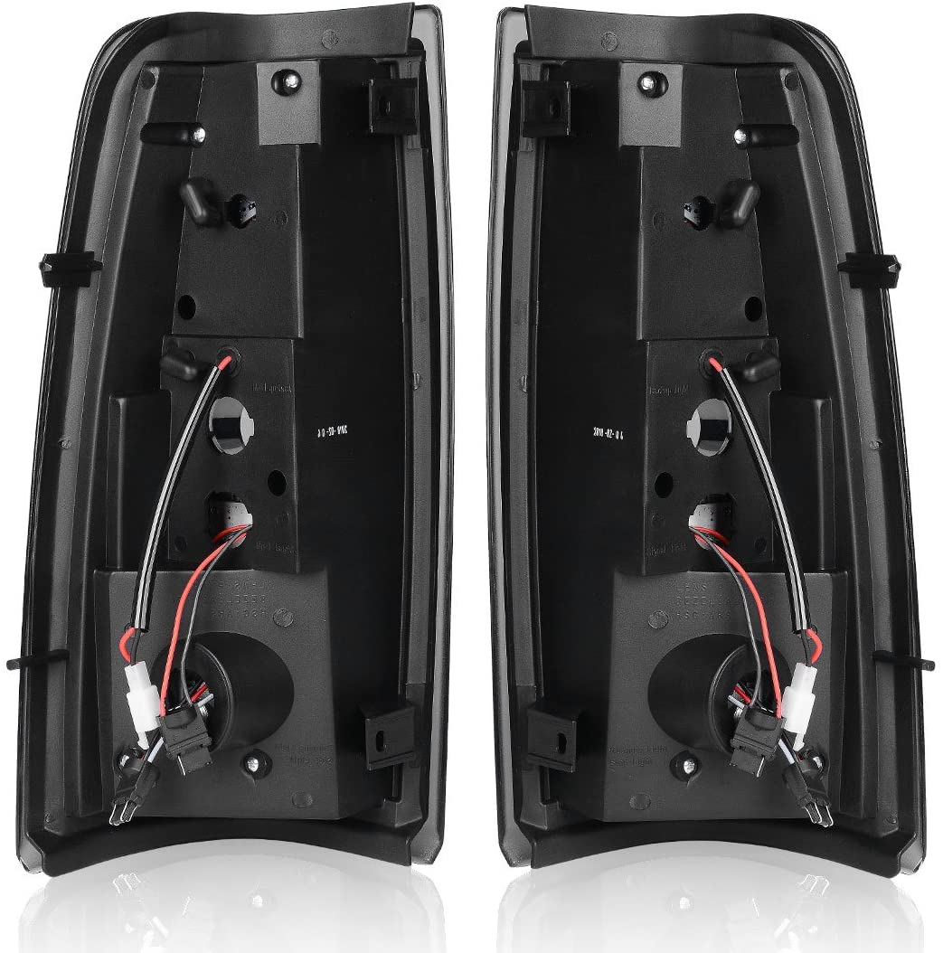 1999-2006 Chevy Silverado Par Focos Traseros LED Fondo Negro Smoke (Chofer & Pasajero) - PAL Auto Parts