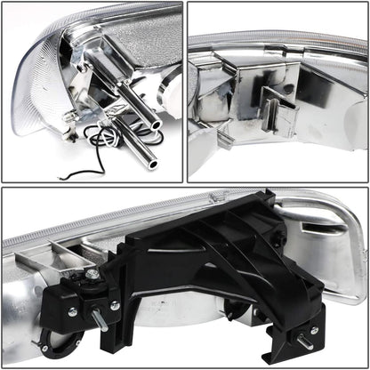 1999-2002 Chevrolet Silverado Par Focos LED Fondo Cromado (Chofer & Pasajero) - PAL Auto Parts